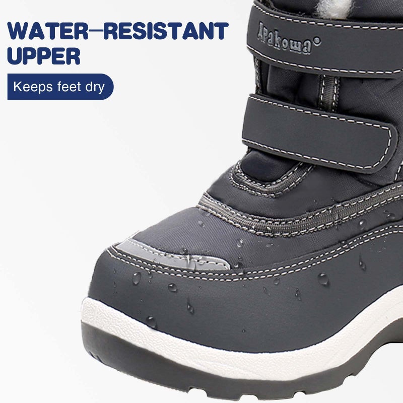 Apakowa Kid's Boys Girls Winter Snow Boots (Toddler/Little Kid) - Image 4
